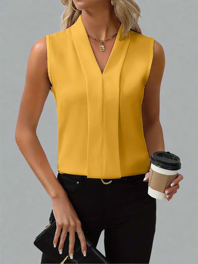 Rome - Sleeveless V-Neck Blouse for Women